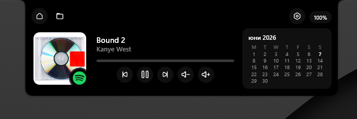 Glance expanded media controls